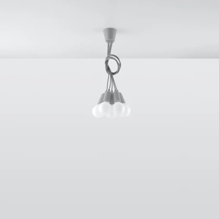 Lampa wisząca DIEGO 5 szara SL.0577 - Sollux