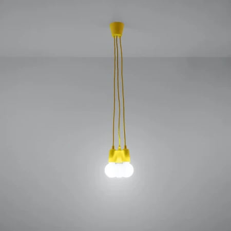 Lampa wisząca DIEGO 3 żółta SL.0579 - Sollux