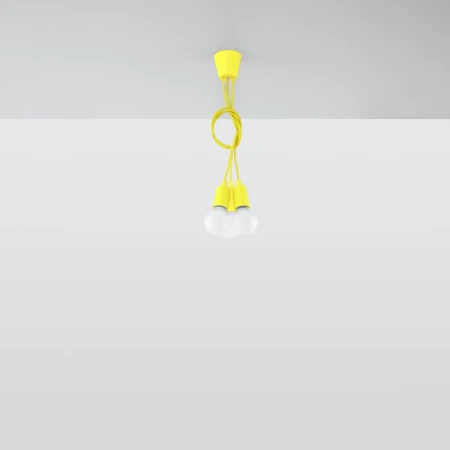 Lampa wisząca DIEGO 3 żółta SL.0579 - Sollux