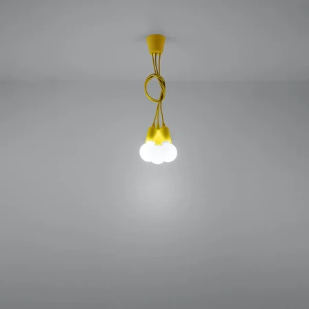 Lampa wisząca DIEGO 3 żółta SL.0579 - Sollux