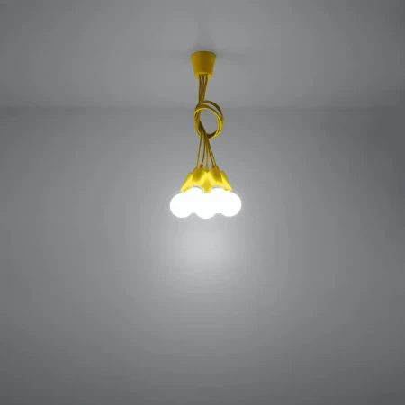 Lampa wisząca DIEGO 5 żółta SL.0580 - Sollux