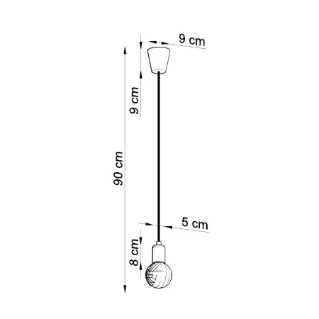Lampa wisząca DIEGO 1 pomarańczowy SL.0584 - Sollux
