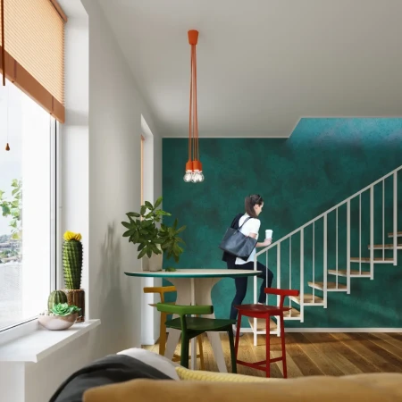 Lampa wisząca DIEGO 3 pomarańczowy SL.0585 - Sollux