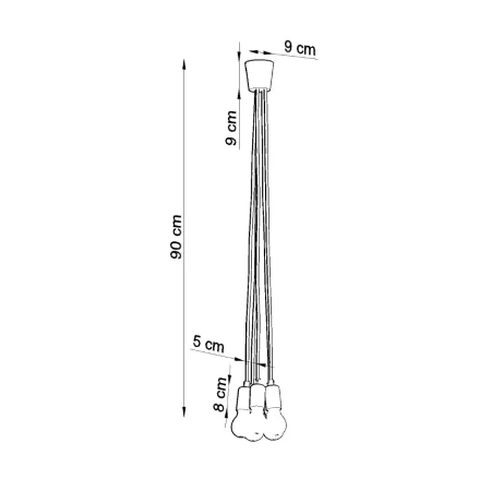 Lampa wisząca DIEGO 5 pomarańczowy SL.0586 - Sollux