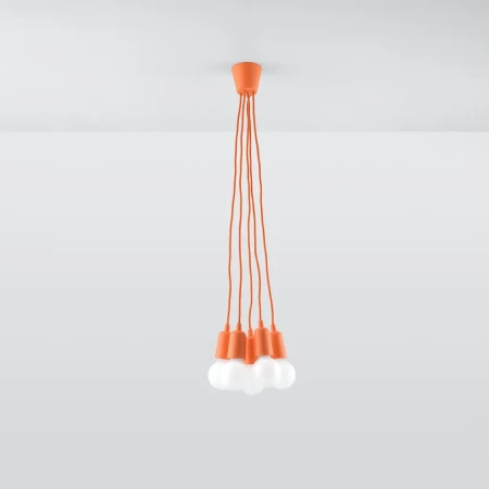 Lampa wisząca DIEGO 5 pomarańczowy SL.0586 - Sollux