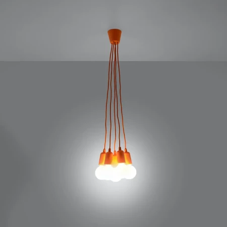 Lampa wisząca DIEGO 5 pomarańczowy SL.0586 - Sollux