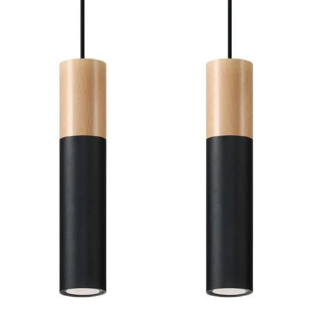 Lampa wisząca PABLO 2 czarna SL.0633 - Sollux