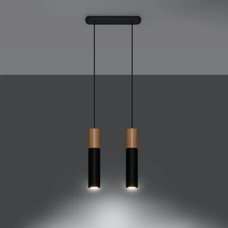 Lampa wisząca PABLO 2 czarna SL.0633 - Sollux
