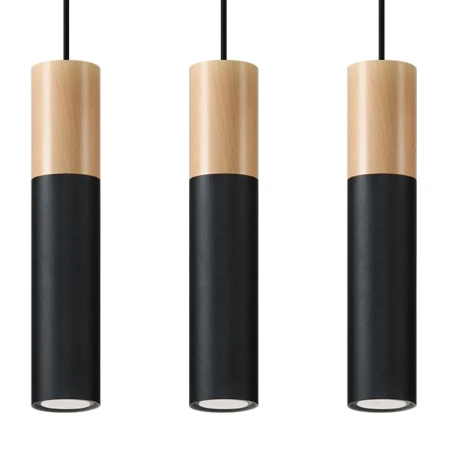 Lampa wisząca PABLO 3L czarna SL.0634 - Sollux