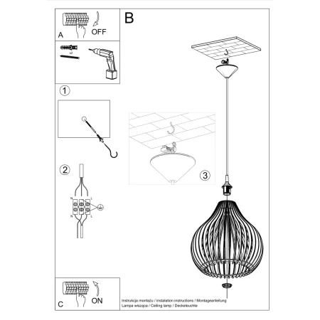 Lampa wisząca APRILLA SL.0639 - Sollux