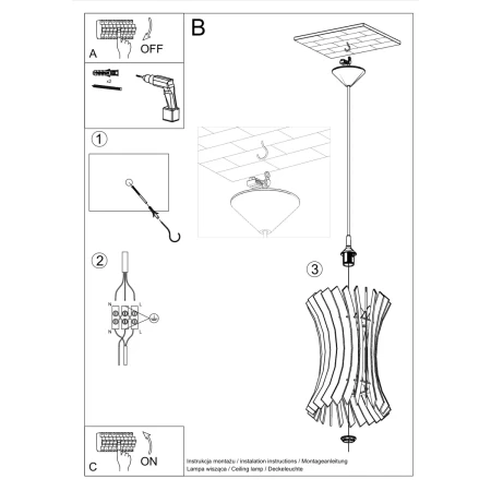 Lampa wisząca ORIANA SL.0642 - Sollux