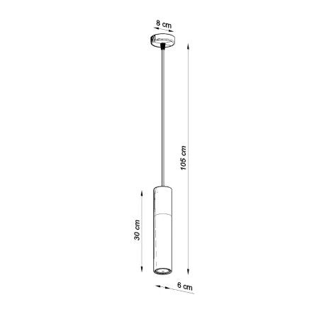 Lampa wisząca BORGIO 1 czarny SL.0650 - Sollux