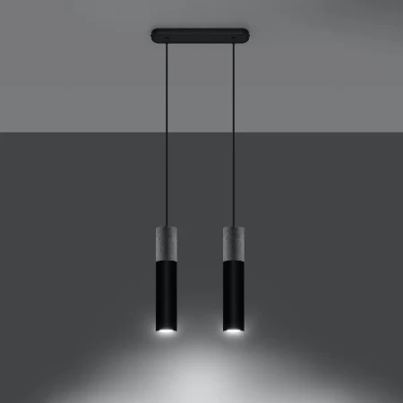 Lampa wisząca BORGIO 2 czarny SL.0651 - Sollux