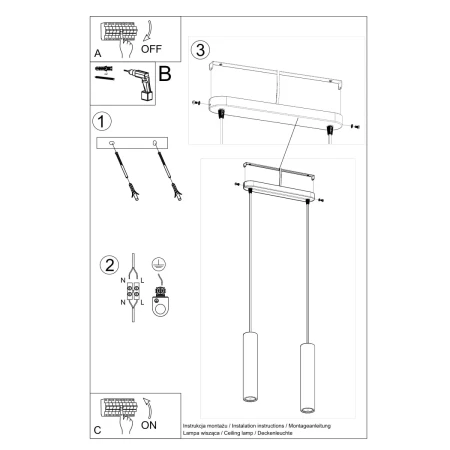 Lampa wisząca LUVO 2 SL.0654 - Sollux
