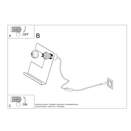 Lampa biurkowa INCLINE biała SL.0668 - Sollux