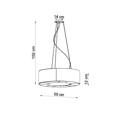 Żyrandol SATURNO SLIM 50 czarny SL.0750 - Sollux