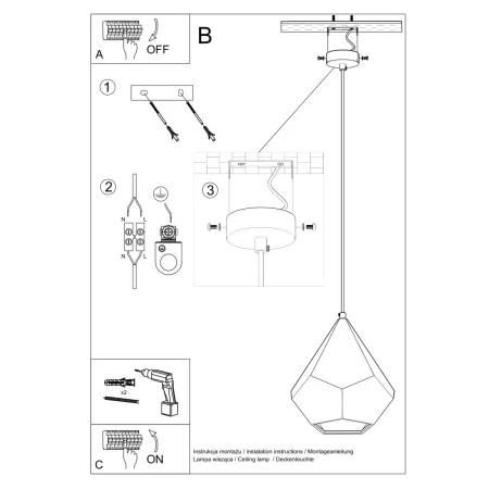 Lampa wisząca ceramiczna PAVLUS SL.0844 - Sollux