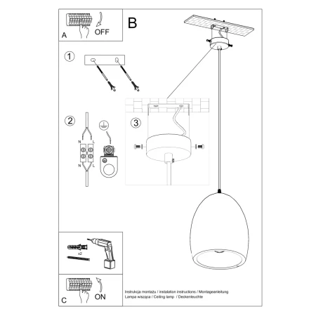 Lampa wisząca ceramiczna FLAWIUSZ SL.0848 - Sollux