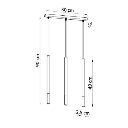 Lampa wisząca MOZAICA 3L czarny/chrom SL.0886 - Sollux