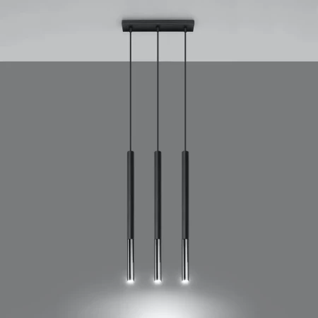 Lampa wisząca MOZAICA 3L czarny/chrom SL.0886 - Sollux