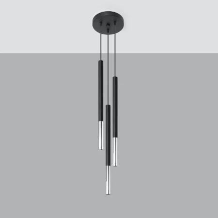 Lampa wisząca MOZAICA 3P czarny/chrom SL.0887 - Sollux