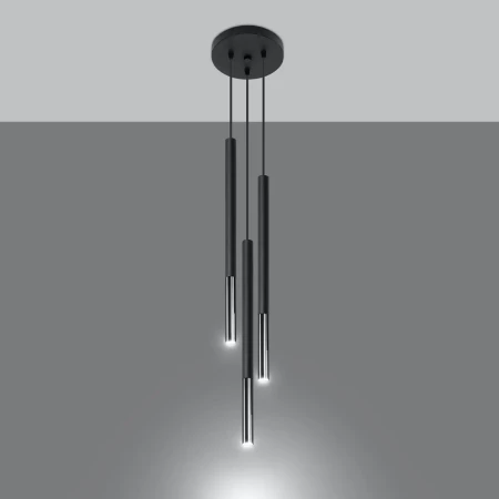 Lampa wisząca MOZAICA 3P czarny/chrom SL.0887 - Sollux