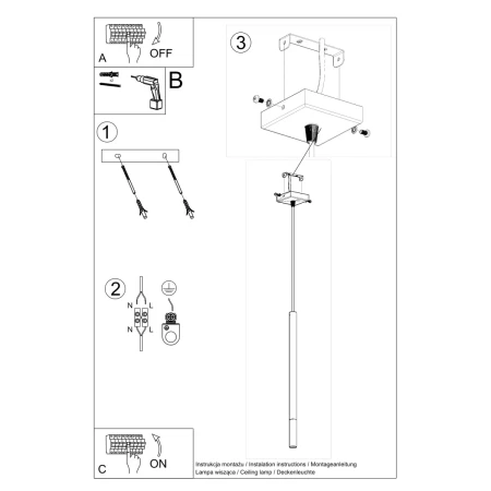 Lampa wisząca MOZAICA 1 czarny/miedź SL.0888 - Sollux
