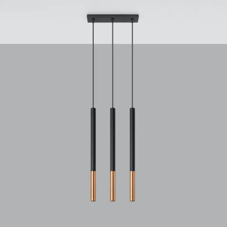 Lampa wisząca MOZAICA 3L czarny/miedź SL.0889 - Sollux