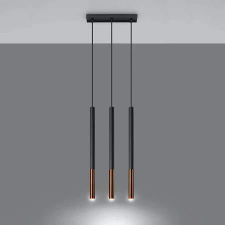 Lampa wisząca MOZAICA 3L czarny/miedź SL.0889 - Sollux