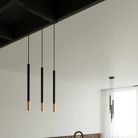 Lampa wisząca MOZAICA 3P czarny/miedź SL.0890 - Sollux