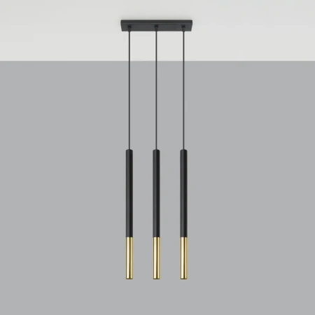 Lampa wisząca MOZAICA 3L czarny/złoto SL.0892 - Sollux