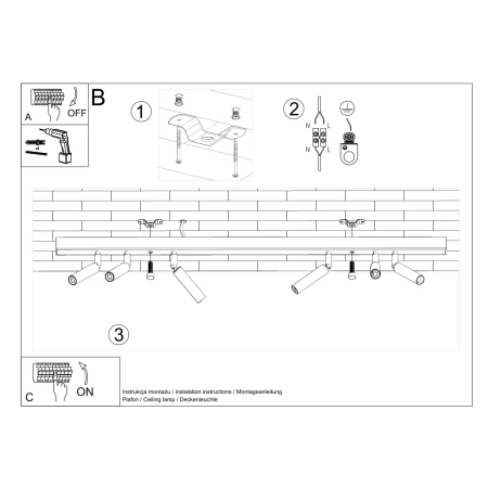 Plafon EYETECH 6 biały SL.0906 - Sollux