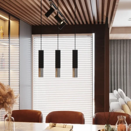 Lampa wisząca LOOPEZ 1 czarny/chrom SL.0940 - Sollux