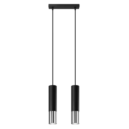 Lampa wisząca LOOPEZ 2 czarny/chrom SL.0941 - Sollux