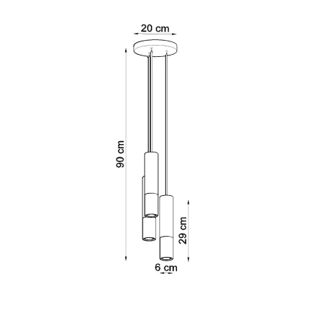 Lampa wisząca LOOPEZ 3P czarny/chrom SL.0943 - Sollux