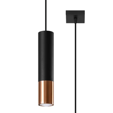 Lampa wisząca LOOPEZ 1 czarny/miedź SL.0946 - Sollux