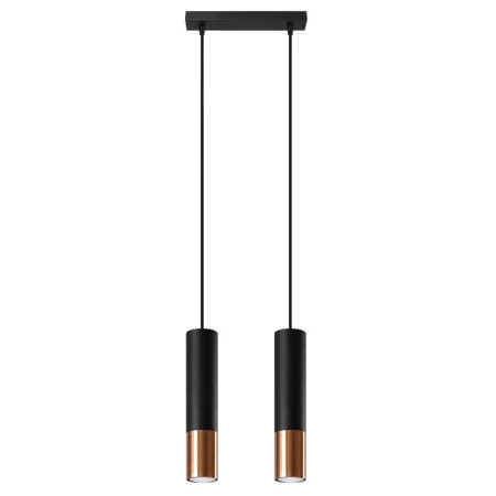 Lampa wisząca LOOPEZ 2 czarny/miedź SL.0947 - Sollux