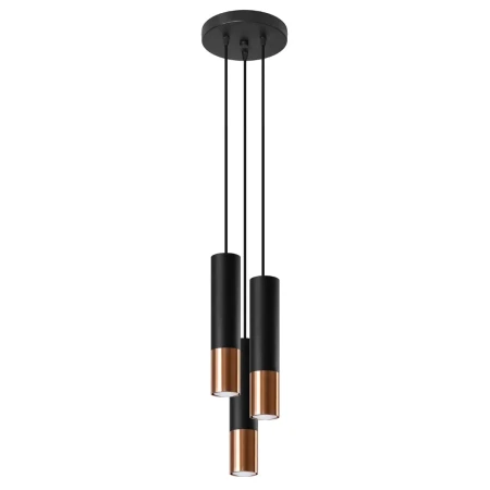 Lampa wisząca LOOPEZ 3P czarny/miedź SL.0949 - Sollux