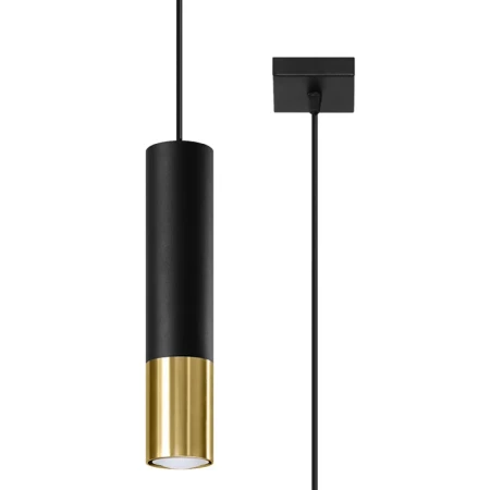 Lampa wisząca LOOPEZ 1 czarny/złoty SL.0952 - Sollux