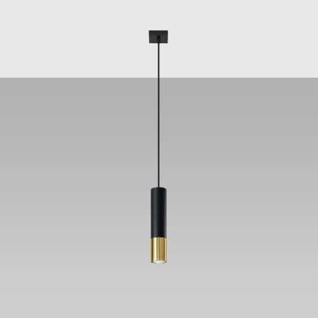 Lampa wisząca LOOPEZ 1 czarny/złoty SL.0952 - Sollux