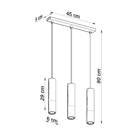 Lampa wisząca LOOPEZ 3L czarny/złoty SL.0954 - Sollux