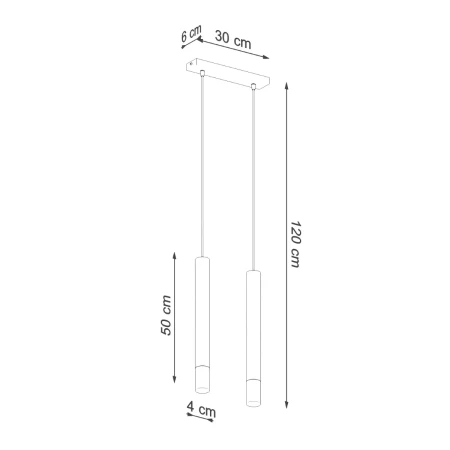 Lampa wisząca WEZYR 2 czarna SL.0961 - Sollux