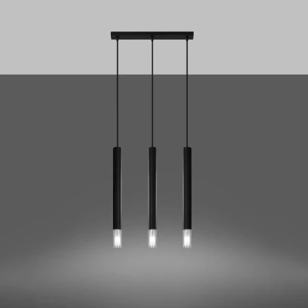 Lampa wisząca WEZYR 3 czarna SL.0962 - Sollux