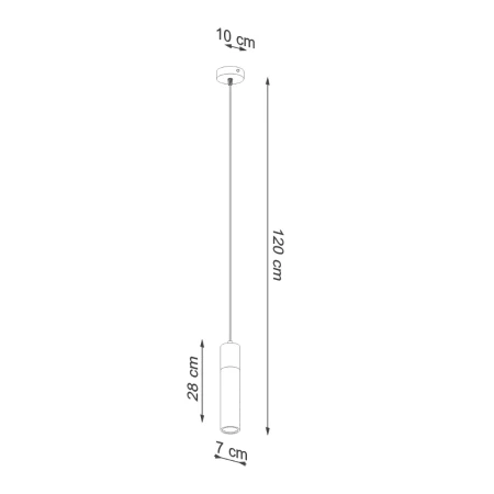 Lampa wisząca ZANE 1 szara SL.0965 - Sollux
