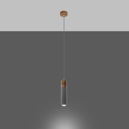 Lampa wisząca ZANE 1 szara SL.0965 - Sollux
