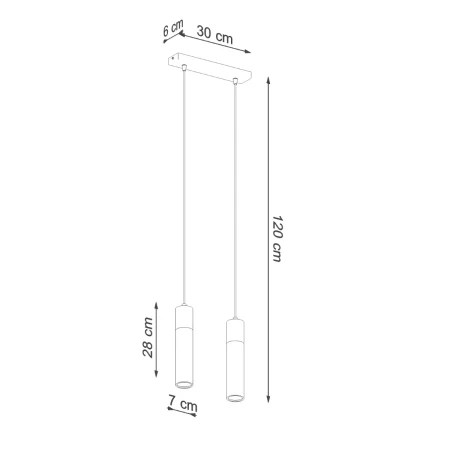 Lampa wisząca ZANE 2 szara SL.0966 - Sollux
