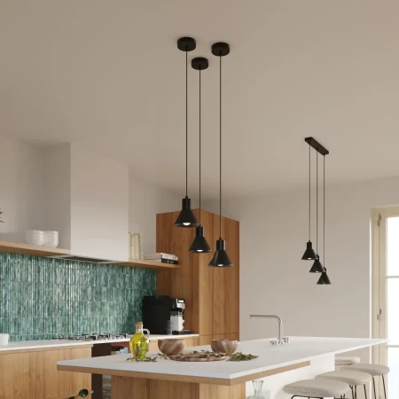 Lampa wisząca TALEJA 3 czarna [E27] SL.0986 - Sollux