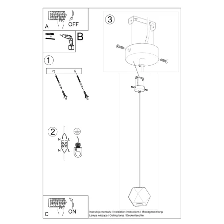 Lampa wisząca WOODY naturalne drewno SL.1011 - Sollux