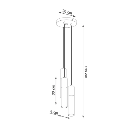 Lampa wisząca PABLO 3P biała SL.1013 - Sollux