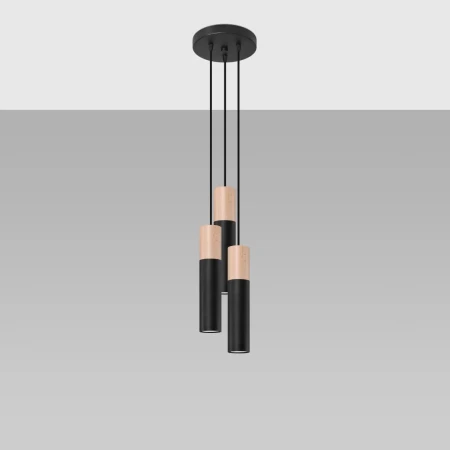 Lampa wisząca PABLO 3P czarna SL.1014 - Sollux